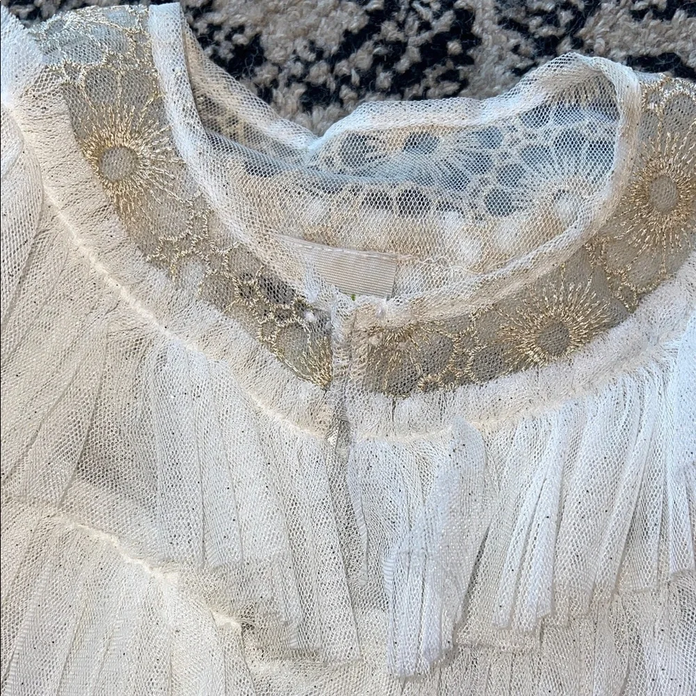 White Ruffled Baby Shall - Picture 2 of 2